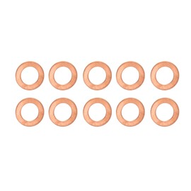Akozon Copper Oil Drain Plug Washer, 10Pcs M12 Copper Oil Drain Plug Washer Flat Sealing Gasket Ring Spacer for Oil Change