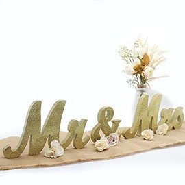 Letras de madera con texto en inglés "Mr Mrs Mrs" para mesa de boda, letras de madera de Mr and Mrs, artículos de decoración de fiesta de Mr. & Mrs