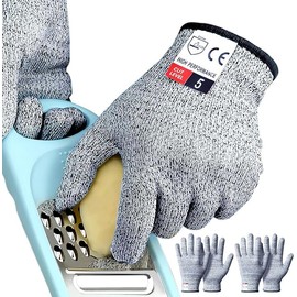 2 Pairs Cut Resistant Work Gloves Small, Level 5 Protection Cut Proof Gloves, Anti-slip Coated Cutting Gloves for Kitchen Wood Carving Gardening