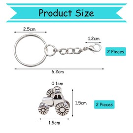 2 Tractor Pendants, 2 Key Chain Chains, Creative Metal Pendants, Men's Key Chains, Pendant Keychains, Interesting Small Gifts, Basic colour, Unit size, Modern