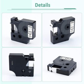 Topcolor 20-Pack 45013 Labels Compatible for D1 Label Maker Refills a45013 S0720530 D1 Label Tape 12mm Black on White for Labelmanager 160 280 210D 360D 420P 500TS PnP 450D, 1/2 Inch x 23 Feet