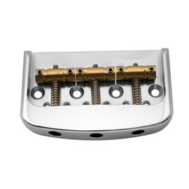 Musiclily Ultra Half Size Short Vintage Tele Bridge with Solid Aluminum Alloy Plate and Brass 3-Saddle, Chrome