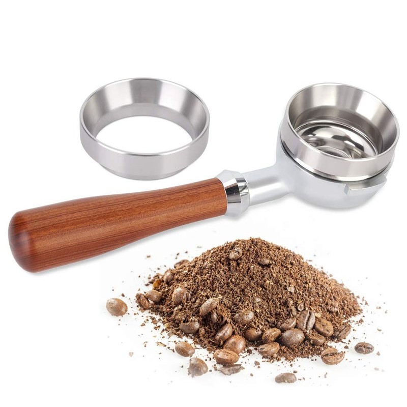 58mm Magnetic Dosing Funnel, Silver Brewing Coffee Tamper Powder Tool,
