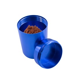 KeaJuidy Pack of 4 Aluminium Storage Jars 68 x 45 mm Portable Mini Metal Jars Airtight Container with Lid Multi-Purpose Storage 4 Colours