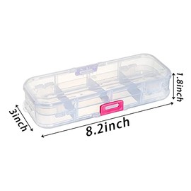 SOUJOY Paquete de 6 cajas de lápices de doble cubierta, caja de papelería transparente con tapa hermética, organizador de plástico de gran capacidad c