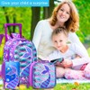 gxtvo Rolling Backpack for Girls, Roller Wheels Kids Bookbag -