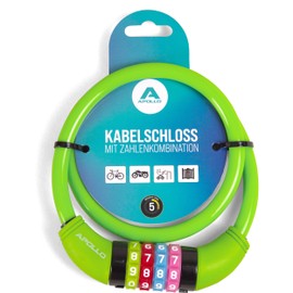 Apollo Children's Bicycle Lock - Also for Scooters and Balance Bikes - Simple Combination Lock for Children, Lightweight and Safe, Scooter Lock with Combination Code