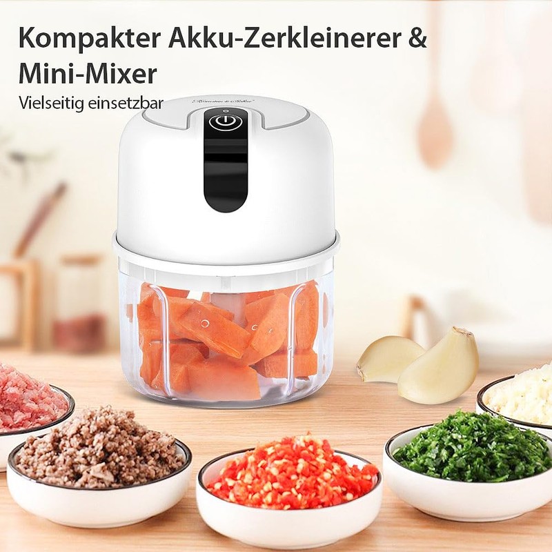 Rosenstein & Söhne Garlic Chopper: Set of 2 Compact Cordless
