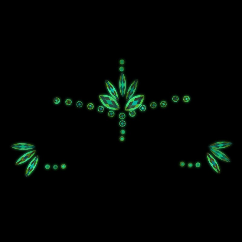 Body Jewellery Sticker Face Glow in the Dark Opal