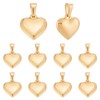 UNICRAFTABLE 10Pcs 304 Stainless Steel 3D Heart Charms Puffed Pendants Golden Love Heart Dangle Charms for Making Choker Necklace Bracelet Earrings Jewelry Making Finding