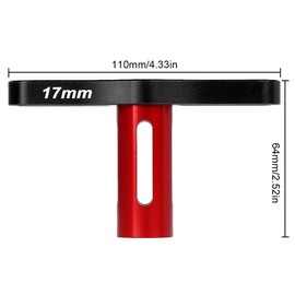 Dantenron RC Aluminum 17mm Wheel Hex Nuts with Wheel Hub Wrench Repair Tool Set Upgrades Part for 1/8 RC Cars Trucks Off Road Buggy Arrma Typhon Kraton 6S 3S Traxxas E-Maxx E-Revo Mojave (Red)