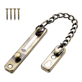 Gotetiso Door Security Chain Stainless Steel Door Chain Lockable Door Lock with Screws Door Lock Front Chain Scratch Protection Security Chain Door Lock Anti Theft Pressure Lock