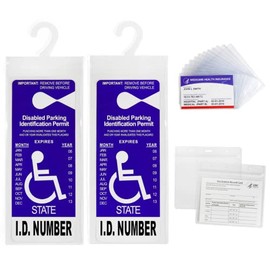 Handicap Placard Holder for Auto 2 pcs, Medicare Card Protector 12 pcs, Vaccination Card Holder 2 pcs: Handicapped Placard Holder, Social Security Card Protector, Vaccine Card Protector, ID Cover