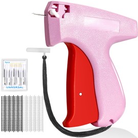 ANTAND Fine Stitch Gun Stitchy Quick Clothing Fixer for Clothes,Micro Tagging Gun for Clothing with 6 Fine Needles & 1000 Pcs Fasteners,Mini Speedy Sticky Sewing Hemming Tool-Pink01