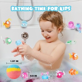 Bath Bombs Bath Bombs 12 Pieces Bath Bombs for Kids with Surprise Toy Inside, Organic Bath Bombs with Rich Bubbles, Gifts for Boys and Girls 3-15 Years