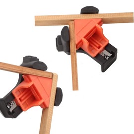 ieron 90 Degree Corner Clamps, 4 Pieces Screw Mounting Aid, DIY Wood Hand Tool, Suitable for Carpenters, Woodworking Clip, Drilling Gluing Boards and Cabinet Making Tool