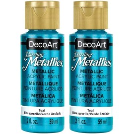 DecoArt Dazzling Metallics Americana Acrylic Paint - 4 Pack Teal Acrylic Paint