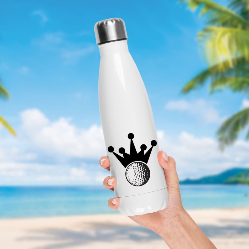 White Golf Crown Thermos Flask
