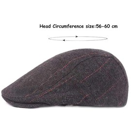 HNJKJEU Peaked Cap Men's Flat Cap Newsboy Cap Beret Cap Bat Hat for Spring Winter and Autumn Size 56 cm - 60 cm (Black), black