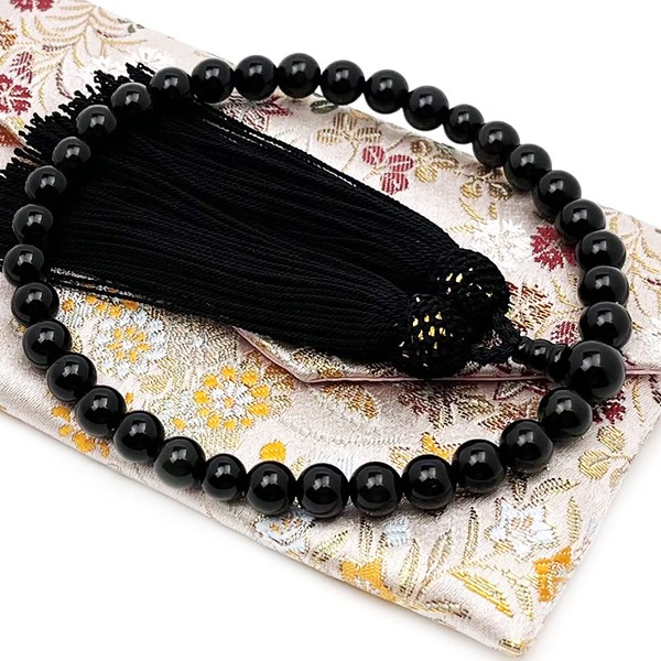 Eizen Nenjuya Prayer Beads for Women (Black Onyx, 0.3 inch