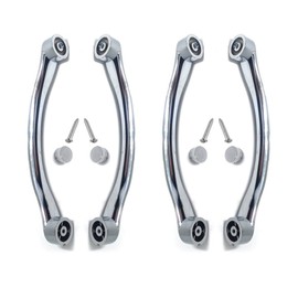 SmoothLY Replacement Shower Door Handles - Chrome Curved - Pair