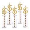 85th Birthday Paper Straw Decor, 24-Pack Real Gold Glitter Cut-Out