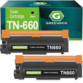 GREENBOX TN660 Black Toner Cartridges High Yield Replacement for Brother TN660 TN-660 TN630 Toner for HL-L2300D DCP-L2520DW DCP-L2540DW HL-L2360DW HL-L2320D HL-L2380DW MFC-L2707DW Printer, 2 Pack