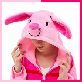GONAAP Unisex Adult Piglet Onesie Pajamas Animal One Piece Costume Cosplay Sleepwear (Piglet, 9-10Years)