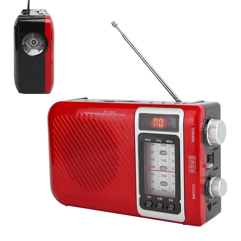 Multifunction Radio with LED Light Speaker Support Memory Card MMC