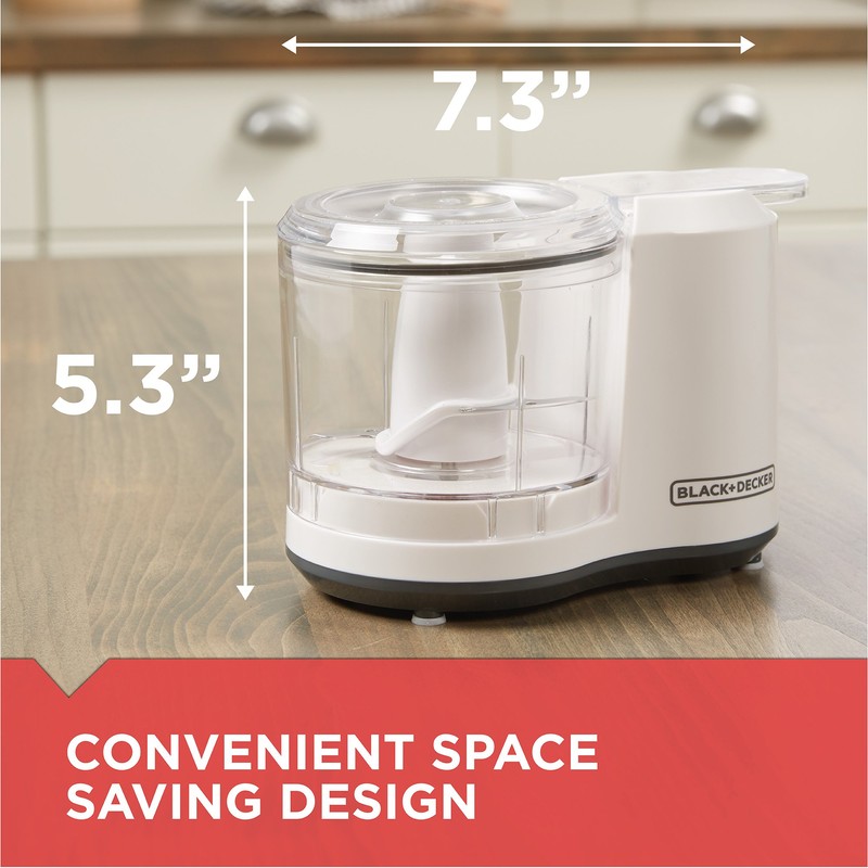 BLACK+DECKER HC150W 1.5-Cup Electric Food Chopper, White, 1.5_cup