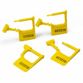 WUBAO Tampere Evident Disposable Lock Plastic Security Padlock Seals Number Safety Control Self-Locking Plastic Luggage (Yellow)