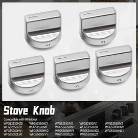 W11239985 Control Knob Fit for Whirlpool Gas Ranges, Stove Knobs Replace 4845290 AP6333411 PS12578779 EAP12578779, Pack of 5