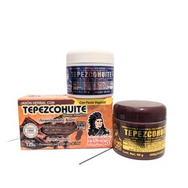 Del Indio Papago 3 PACK! CREMA DE TEPEZCOHUITE  Day & Night Cream 2oz + Jabon Herbal Soap 125g