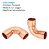 PATIKIL 1/4" ID 0.8mm Thick Elbow Copper Fitting, 6pcs 99.9%
