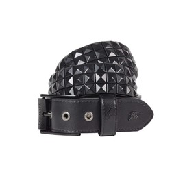 Lowlife Triple S Studded Leather Belt in Matt Black size 28" - 30" Waist (S)