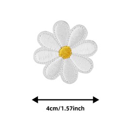 20pcs Daisy Flower Patch,Daisy Flower Embroidered Patches,Sew On Patches Daisy Flower Applique Patches Iron On Sewing On Flower Patches for Embroidery Repair DIY Crafts,T-Shirt Pants Bags Hat Jeans