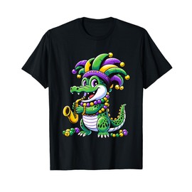 Cute Mardi Gras Alligator Jester Hat Carnival Parade Costume T-Shirt