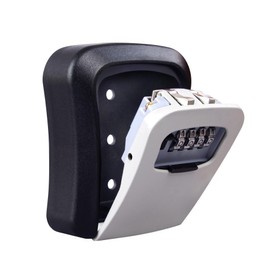 igadgitz home U7265 Wall-Mounted Outdoor Key Safe with 4-Digit Combination Key Safe Key Box - Grey