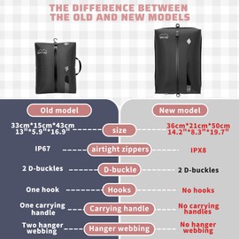 ONTYZZ Large Black Travel Vacuum Compression Bags Reusable Compression Bag with IPX8 Waterproof Zipper Space Saver Vacuum Bags for Suitcase（NO PUMP!）