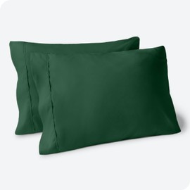 Bare Home Microfibre Pillowcase Set - Standard Size - 2 Pack Pillow Cases - Soft Brushed Microfibre - Pillow Covers (50x75 cm, Forest Green)