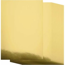 Wnatn Cartulina Metalizada Espejada De 20x30 Cm, 30 Piezas, Dorado