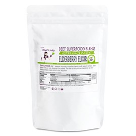 The Beet Lady Elderberry Elixir Beet Superfood Powder blended with real fruit - 100% bio-available nutrients from good food. Organic, plant-based, non-GMO, clean and raw. 60 servings.