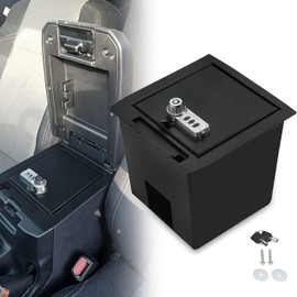 KUAFU Center Console Lock Safe Storage Box Compatible with 2016-2021 Toyota Tacoma w/Bucket Seats with 3-Digit Combo Password Replacement for 00016-35986 Console Gun Organizer Locking Vault