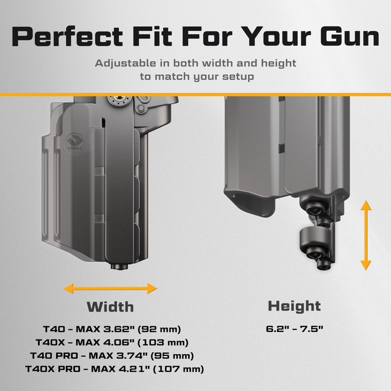 Orpaz T40 Adjustable and Modular Canik TP9 Holster Compatible with