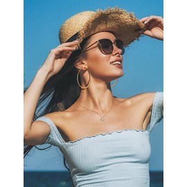 Richsteel Hoop Earrings for Women Gold Stainless Steel Clip On Hoops Large Earring 60mm
