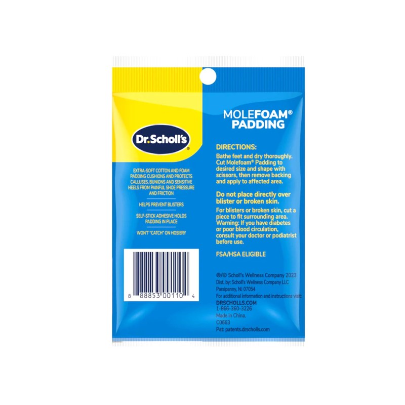 Dr. Scholl's Molefoam Padding, 2 each - Pack of 6