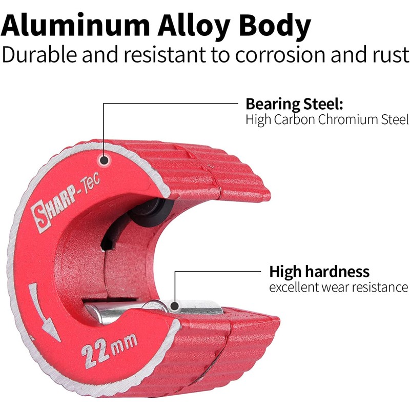 Sharp-tec 22mm Pipe Cutter, 3/4" Copper Pipe Cutter with Aluminum