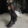 FASELE High Socks, Girls, Crew Socks, Ribbon, Lace, Floral Pattern,
