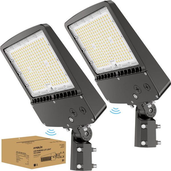 HYPERLITE Parking Lot Light 150W: 2Pack 22500lm with Adjustable Slip