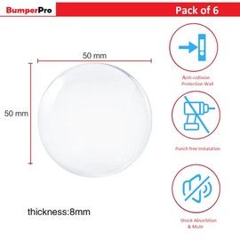 Door Knob Wall Protectors 6-Pack, 2 Inch Clear Silicone Door Bumpers, Self-Adhesive Soft Shock Absorber Guard Door Stopper Pads for Home, Office